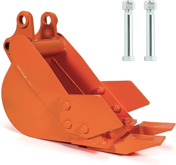 Mini Excavator Bucket, 200mm/7.9'' Orange Narrow Trench, Fit for up to 3 Tons Mini Excavator Attachments w/Link Pins*2#Replace Small Digger Bucket Trenching Backhoe