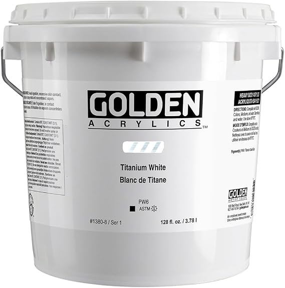 Golden Heavy Body Acrylic - Titanium White - 128 oz Jar