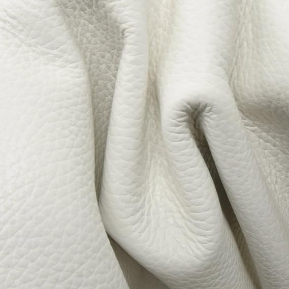 The Leather Guy - Boston Cream Off White - Tried N True 8" x 10" Pre-Cut Genuine Cowhide, 3-4oz (1.2-1.6mm) Thickness Fashion Leather for Crafting Wallets, Purses, and Bags