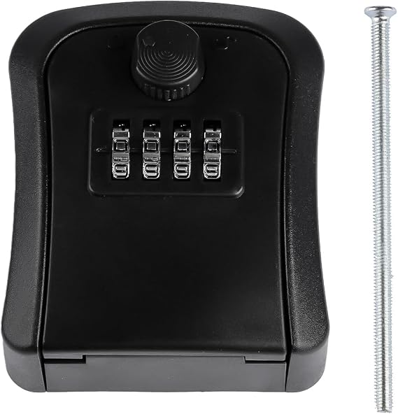 Key Safe Wall Mounted,4-Digit Combination Lock Box,Waterproof Key Cabinet,Resettable Security Lockbox,Keys Storage for Home,Office,Garage,Outdoor & Indoor Use(Black)