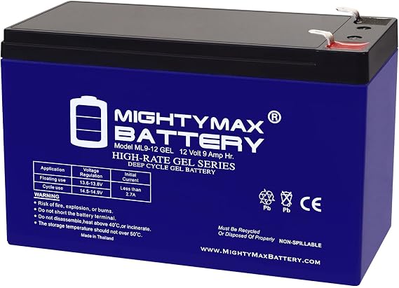 Mighty Max Battery 12V 9AH GEL F2 Replacement Battery Compatible with Titan Notebook