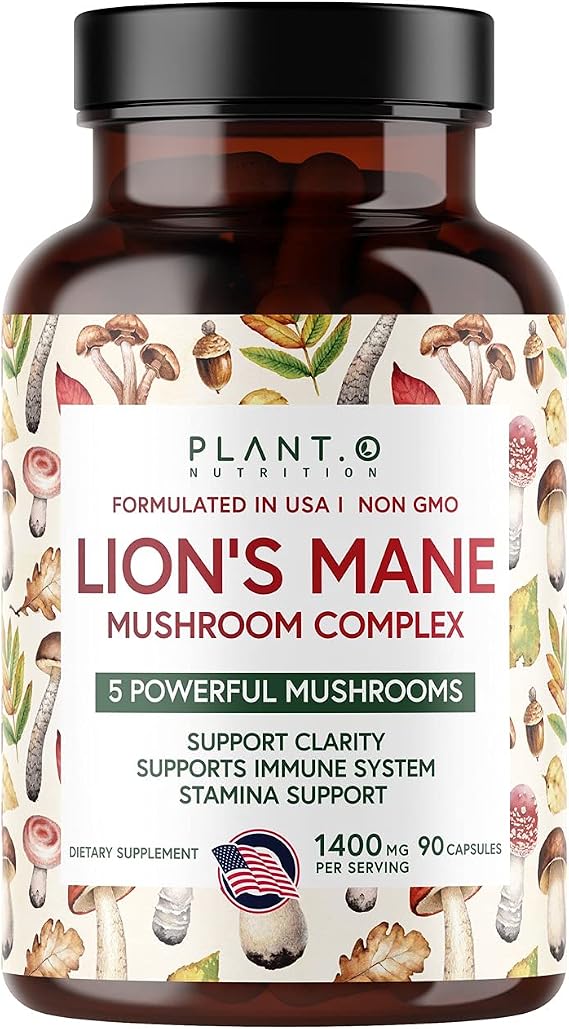 Premium Lion's Mane Supplement 5 Mushroom Complex, 90 Caps