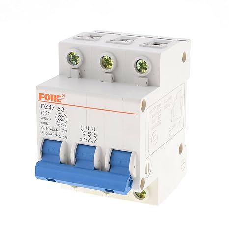 DZ47-63 3Phase 6000A Overload Protection Circuit Breaker 400VAC 32Amp