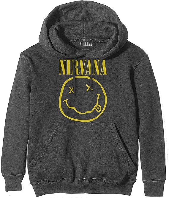 Nirvana Men's Yellow Smiley Hooded Sweatshirt