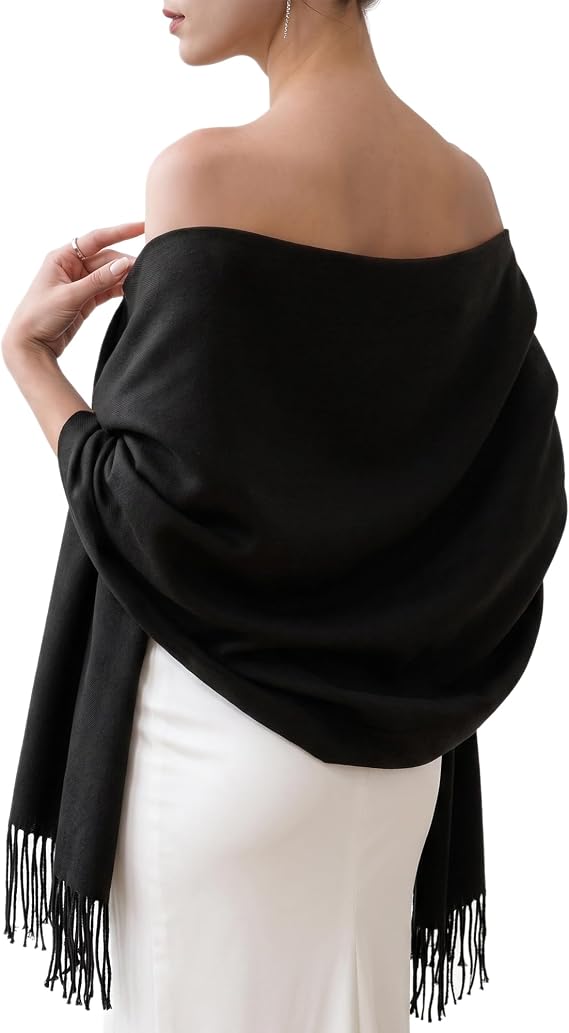 FURTALK Women's Cashmere Feel Shawl Wrap Soft Blanket Scarf for Weddings | Buttery Soft Viscose Blend, Warm But Not Bulky, Premium High-End Look, Perfect For Evening Dresses & Flights