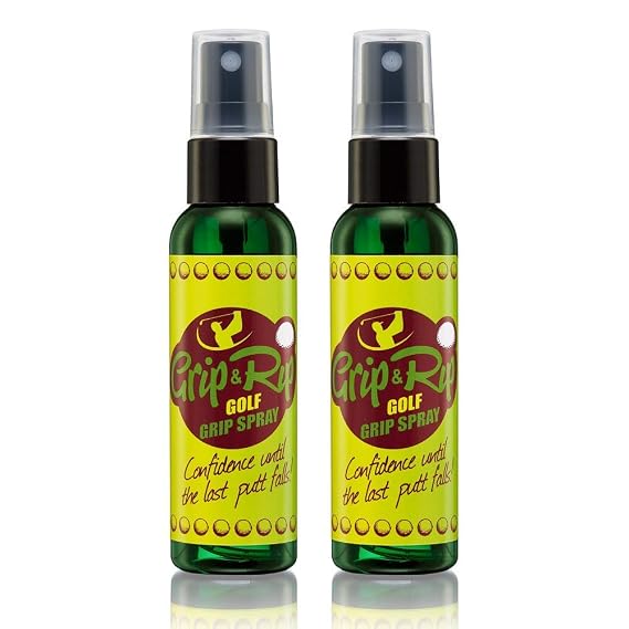 Grip N Rip Golf Grip Spray 4 Oz Powerful Tacky Spray All-In-One Golf Grip Trainer Long-Lasting Hold and Course Tack Solution