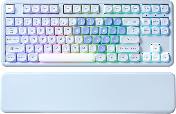 YUNZII B87 TKL Wireless Mechanical Keyboard (Blue Heart,Milk Switch)