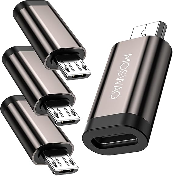 MOSWAG USB-C Female to Micro Male Converter (4 Pack),USB C to Micro Adapter