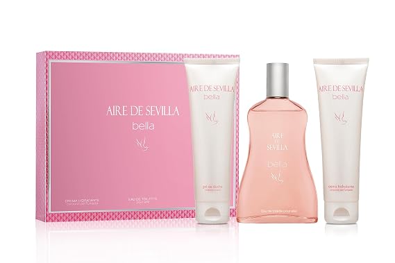 Instituto Espanol Aire de Sevilla Bella Gift Set for Women,Travel Size Eau de Toilette, Body Gel & Body Lotion (100 ml / 3.4 fl oz Each)