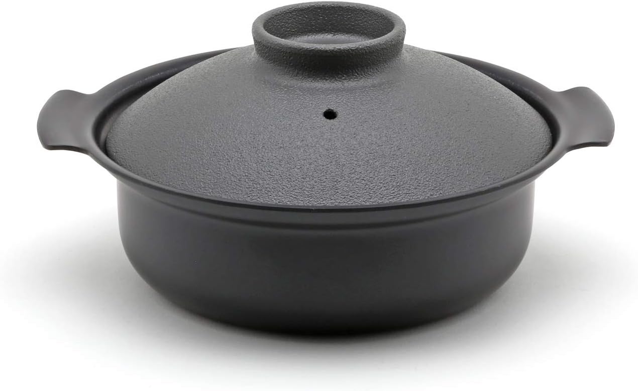 Miyazaki Seisakusho PRESSENCE Tabletop Pot, Gray, 7.1 inches 18 cm, Made in Japan 118-06362