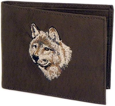GGEZ Kingport Industries LLC Smiling Wolf Bifold Brown Leather Wallet