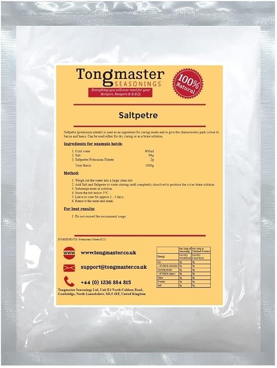 Saltpetre Highest Purity Food Grade - 500g for Curing