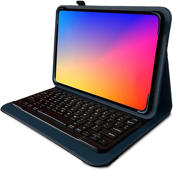 Navitech Blue Rotational Bluetooth Keyboard Case Compatible with GOODTEL 10 Inch Andorid Tablet