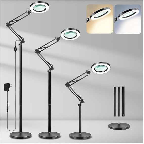 ZABOUL 8X 3-in-1 Large Floor Standing Magnifying Glass with Light [Energy Class F]