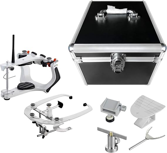Dental Lab Articulator High Precision Semi-Adjustable with Standard Face Bow Aluminum Box