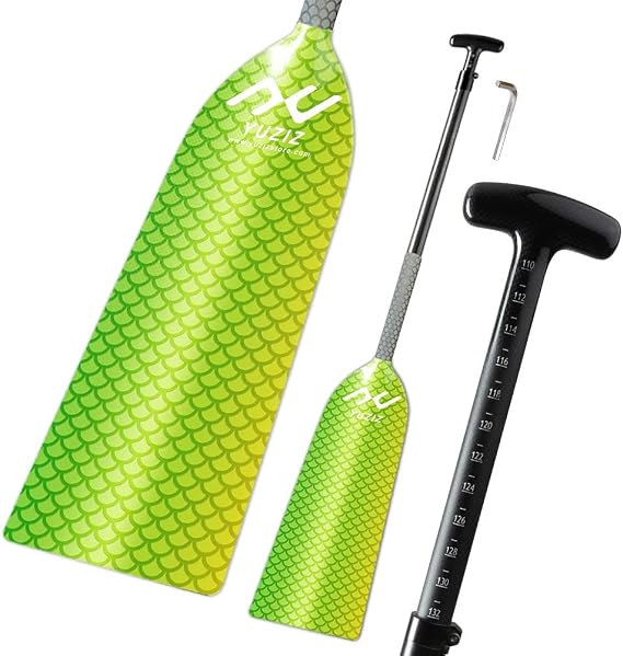 Adjustable Dragon Boat Paddle 43.3-52 Inch, IDBF Approved All Carbon Fiber Paddle with Non-Slip Rod Cover (Green/Orange/Purple/Blue)
