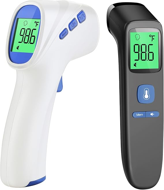 Forehead Thermometer for Adults and Kids - 2000 White & 202 Black