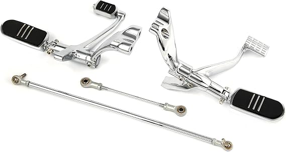 SLMOTO Chrome Forward Control Foot Pegs Kit Linkage Levers Fit for Harley 883 1200 Iron 883 09-13 Harley Sportster XL1200C XL1200R XL883N XL 883 1200 09-13 11 12