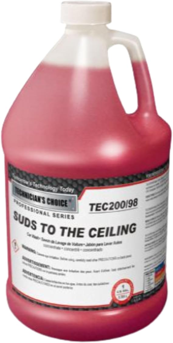 TEC200/98 Suds to the Ceiling: Car Wash Concentrate High-Foam, Biodegradable Soap for Hand & Automated Washes Eco-Friendly, VOC/OTC Compliant, Phosphate-Free Cherry Scent 128oz Bottle