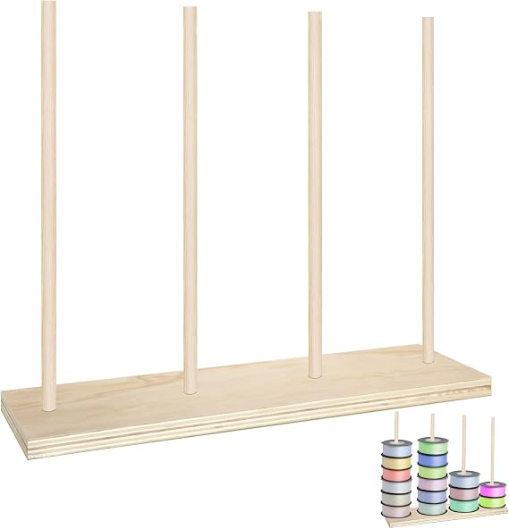 Ribbon Holder Organizer Rack, Easy to Install Ribbon Rack Ribbon Storage Organizer Ribbon Holder Bow Maker for Ribbon Wreaths, Suitable Ribbon Storage Bow Maker for Ribbon Sewing Craft