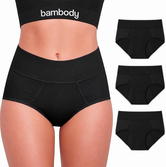 Bambody Period Underwear for Women - Bamboo Rayon - 24 hrs Full Protection | Absorbent Period Panties - Breatheable Period Underwear for Teens - All Day Long and Overnight Protection - Heavy Flow