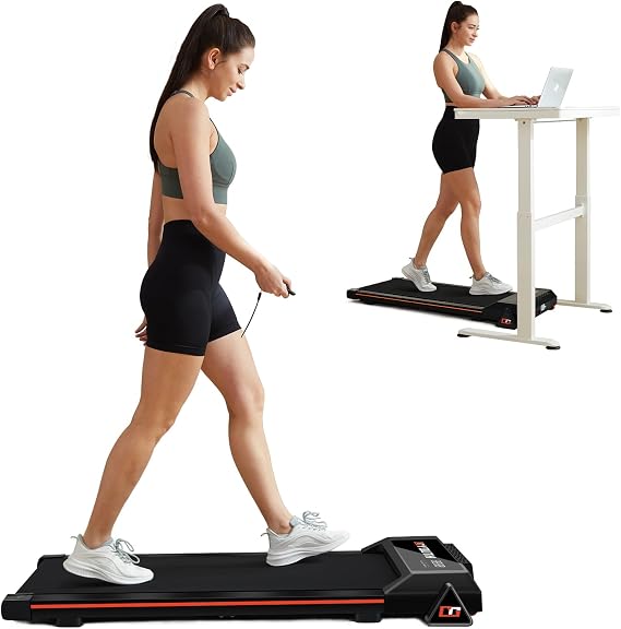 GOYOUTH 2.25HP Walking Pad, Quiet Under Desk Treadmill for Office, 300 LBS