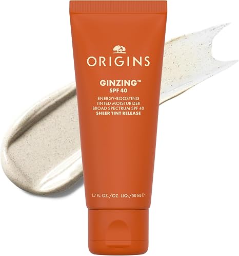 Origins GinZing Energy-Boosting Tinted moisturiser with SPF 40 | Hydrates & Perfects | Skin Tint with Caffeine and Ginseng, 50 ml | Moisturises and perfects | Tinted care with caffeine and ginseng