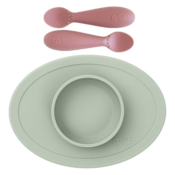 ezpz Tiny Spoon + Tiny Bowl - Baby Essentials Spoon and Bowl