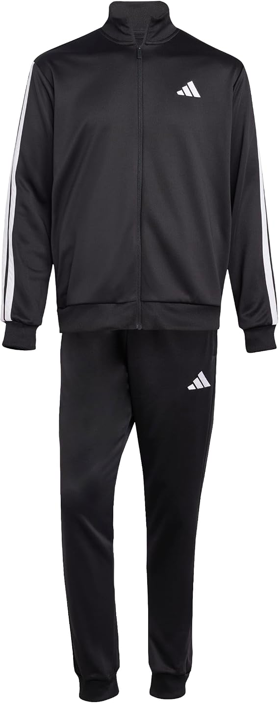 adidas Men's 3 Stripes French Terry Track Suit, black, S