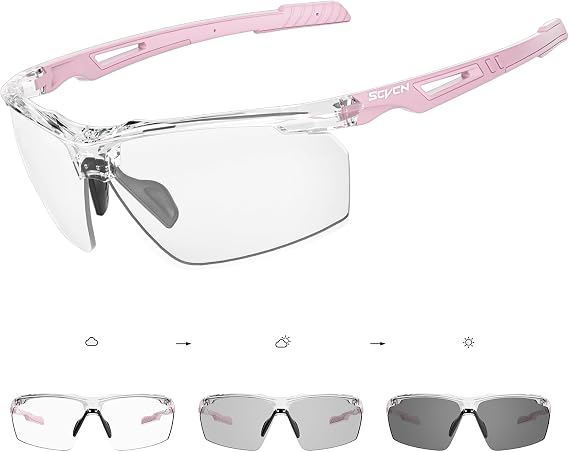 SCVCN Photochromatic Photochromic Cycling Glasses Men Women Sports Sunglasses Clear Cycling MTB S86