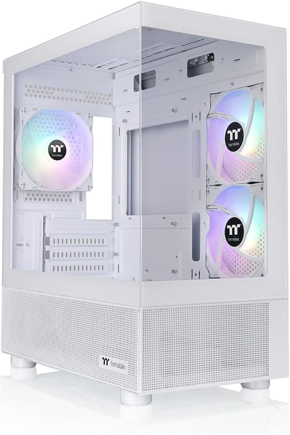 Thermaltake View 170 TG ARGB Snow Micro-ATX Case; 3x120mm ARGB Fans Included; Supports Up to 280mm Radiator; Front & Side Dual Tempered Glass Panel; CA-1Z4-00M6WN-00;