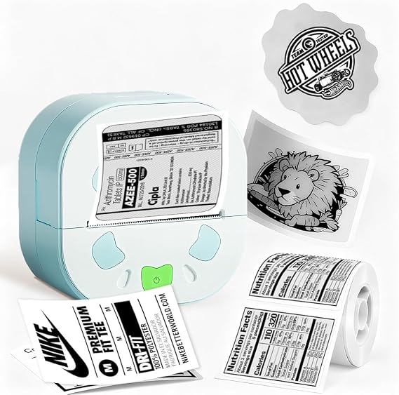 Label Maker Machine, D21 Portable Bluetooth Mini Label Printers, Blue