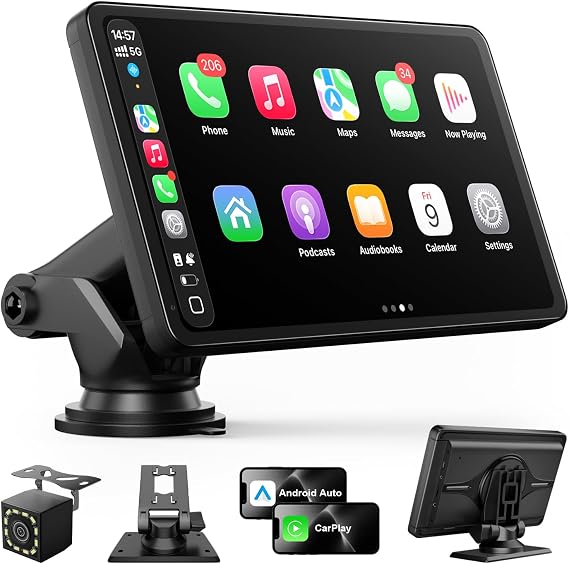 Carplay Screen for Car, 7" Wireless Apple Carplay & Android Auto