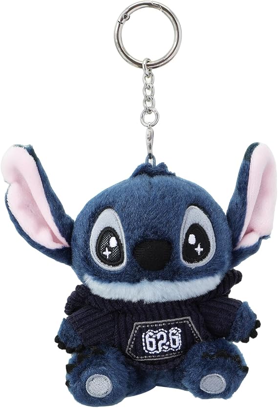 MINISO Disney Lilo and Stitch Plush Keychain Bag Pendant Clothes Collection, Cute Stuffy Bag Charm Pendant for Backpack