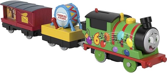 Thomas & Friends Motorized Toy Party Train Percy Battery-Powered Engine for Preschool Kids Ages 3+ Years, HDY72
