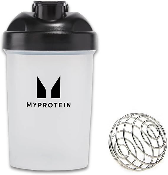 Myprotein Unisex Adult Mini Bottle Shaker - Black, Free Impact Whey Sample Included, 400 ml (Pack of 1)