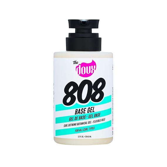 The Doux 808 Base Gel - Curl Defining Gel - Flexible Hold - For All Curl Types - Curly Hair Products for Women and Men - With Honey and Aloe