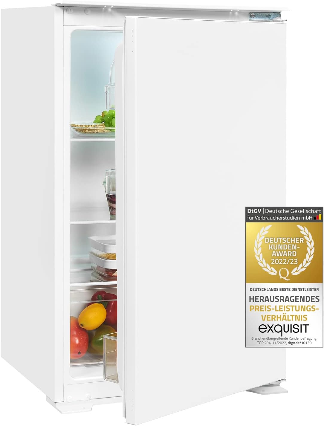 Exquisit Built-in Refrigerator EKS131-V-040E 129 L Net Capacity Automatic Defrosting Tow Door LED Light [Energy Class E]