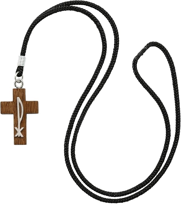 Intercession Chi-Rho Wood Cross Necklace