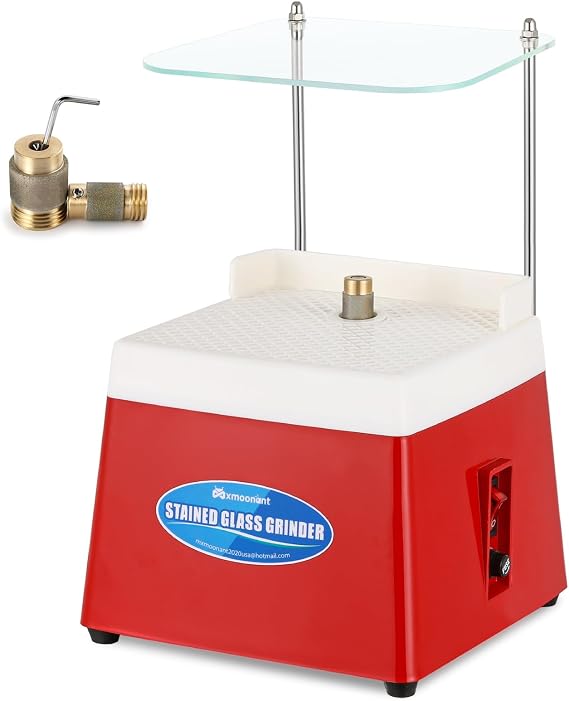 Mxmoonant Stained Glass Grinder w/ 5/8'' & 1'' Grinder Bits & Safety Guard