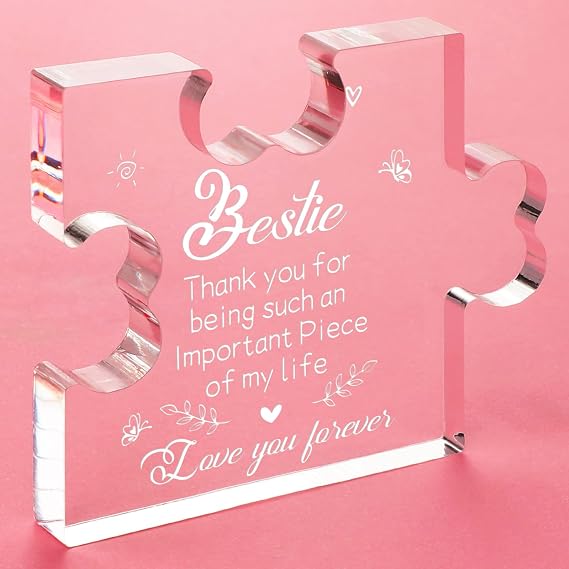 Funnli Best Friend Birthday Gifts for Women, Friendship Gift Acrylic Plaque