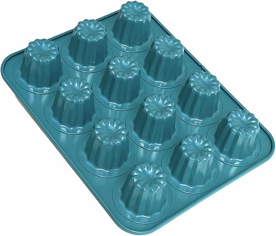 Nonstick Canele Mold Baking Cake Pan for Muffin Cupcake Oven Baking -12 Cup
