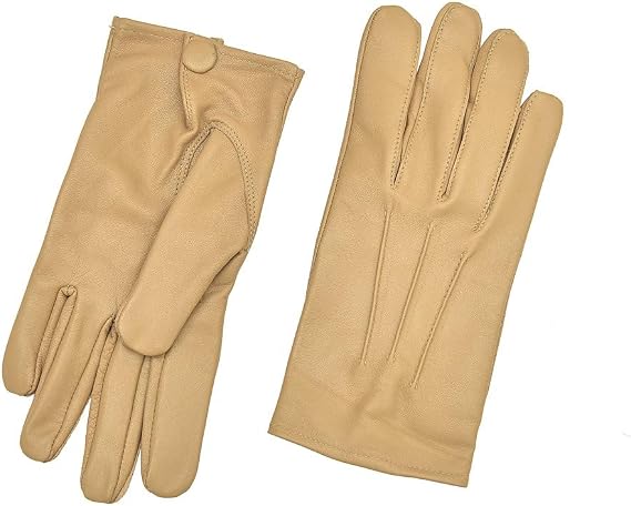 Men's Dress Leather Gloves (Small, Light Tan)