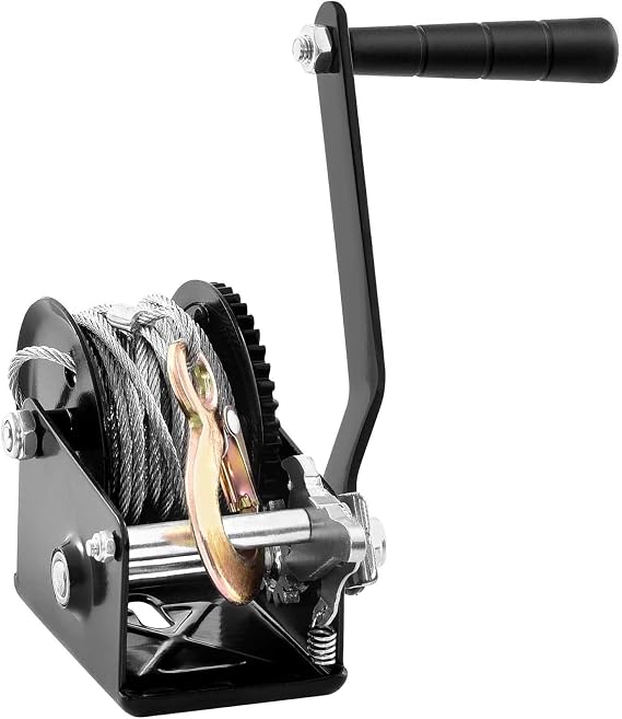 VEVOR Hand Winch, 800 lbs Pulling Capacity Heavy Duty Rope Crank with 33 ft Steel Wire Cable and Two-Way Ratchet, Manual Operated for Trailer, Boat or ATV Towing