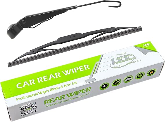 LKK Rear Windshield Wiper Arm Blade Assembly Kit Compatible with Jeep Compass 2007-2016, Jeep Patriot 2007 Only, Dodge Caliber 2007-2012 Rear Wiper Set