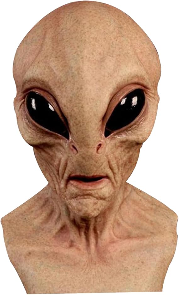 Alien Face Masque Realistic Scary Latex Full Head Headgear Party Prop