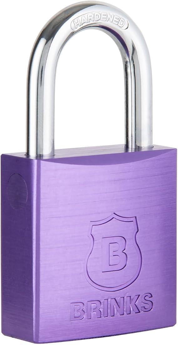 Brinks 1-1/2in (38mm) Purple Anodized Aluminum Solid Body Padlock