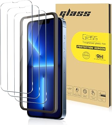 Tempered Glass Screen Protector - [2.5D Round Edge] [9H Hardness] [Bubble Free] For iPhone 13 Pro Max Tempered Glass Screen Protector 3 Pack