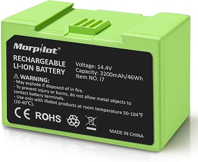14.4V 3200mAh i7 Battery Replacement for iRobot Roomba e and i Series, Large Capacity Battery Compatible with Roomba i7 i7 i8 i6 i4 i4 i3 i3 i7158 J7 7150 7550 and e e5 e6 e5150 e5152 e6198 Etc