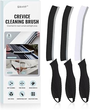 SXhyf Crevice Cleaning Brush - Grout Scrub Brush, House Cleaning Supplies, Gap Cleaning Tools, Home Essentials, Gifts for Women Men, Hard Bristle Crevice Cleaner Brush for Household Use, Bathroom